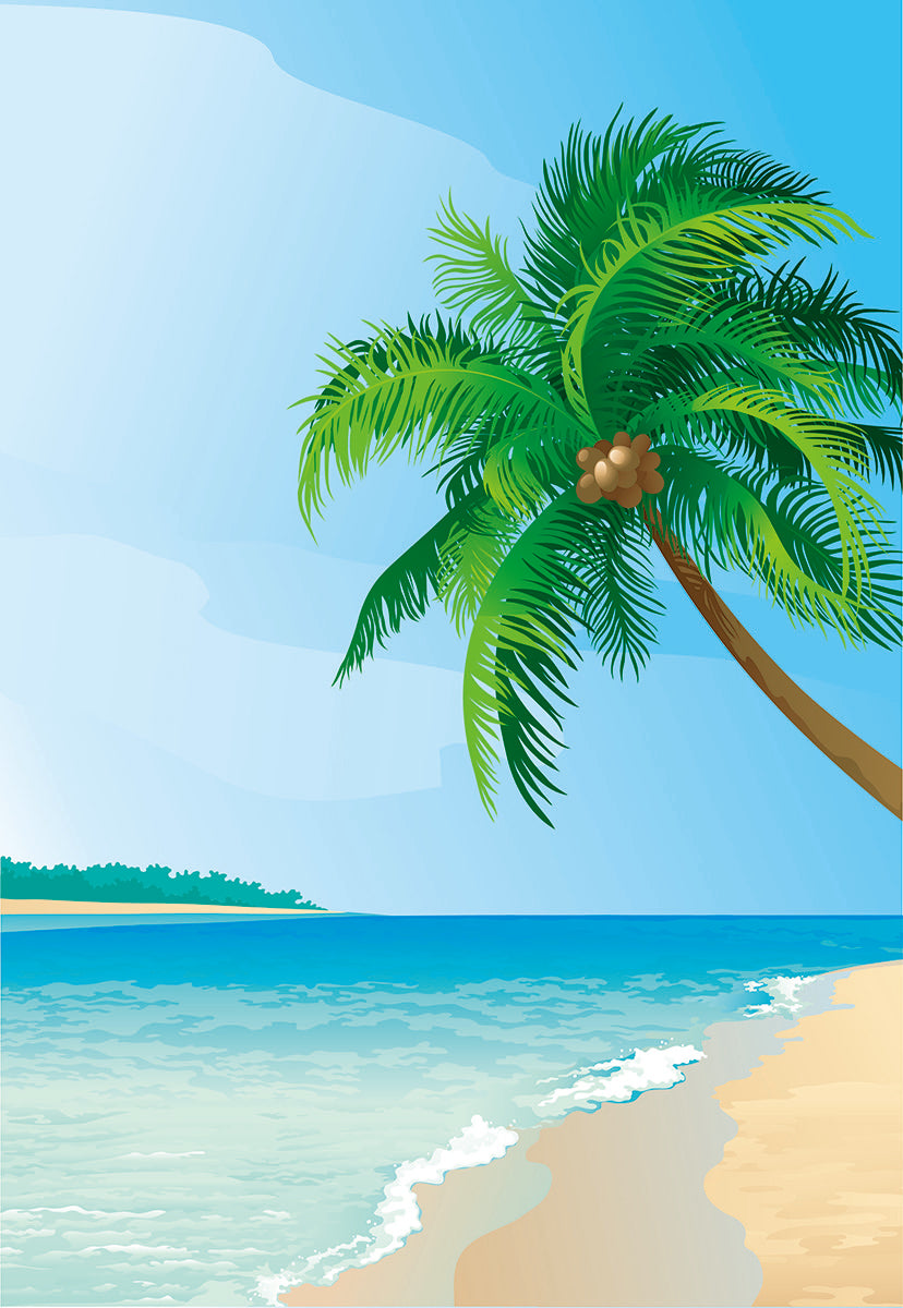 Buy Beach Digital Backdrop Palm tree Background Summer for Photography ...