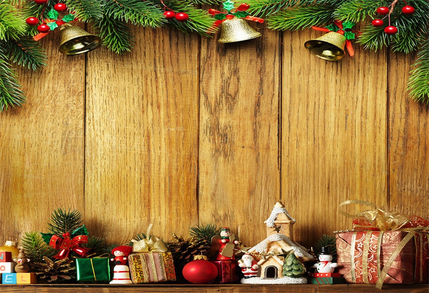 Buy Christmas Photography Backdrop Wood Decor Background Online ...