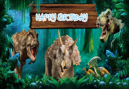 Jurassic Park World Dinosaur Animals Backdrop for Birthday Party TKH18 –  Starbackdrop