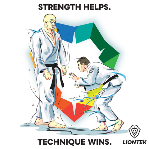 Liontek BJJ Gi - Strength Helps. Technique Wins.