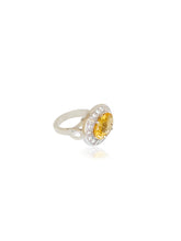Load image into Gallery viewer, Yellow Citrine Oval Diamond Ring