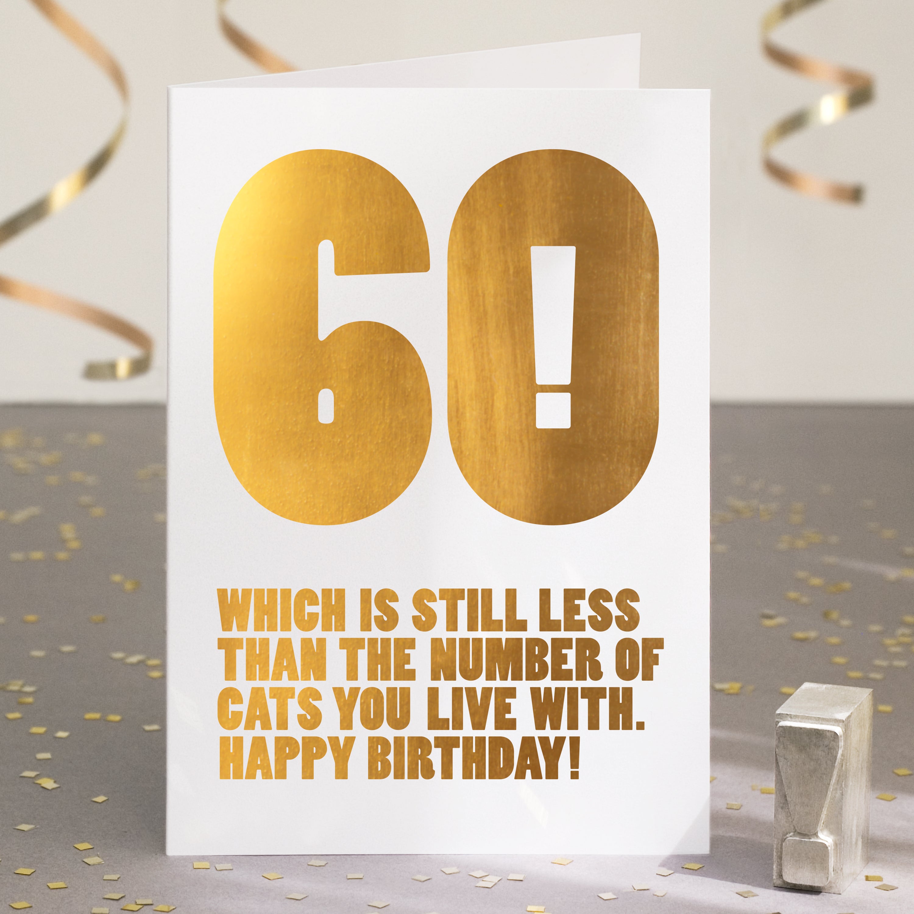 Gold Foil Funny 60th Birthday Card Wordplay Design Reviews On Judgeme