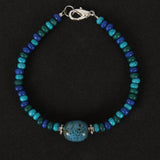 Blue Bracelet with Porcelain Bead
