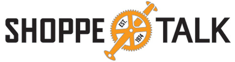 Shoppe Talk Logo with Crank in the center of text