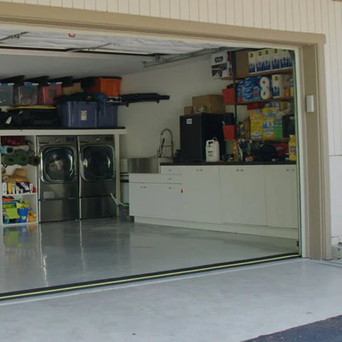 garage door threshold fitting a garage floor