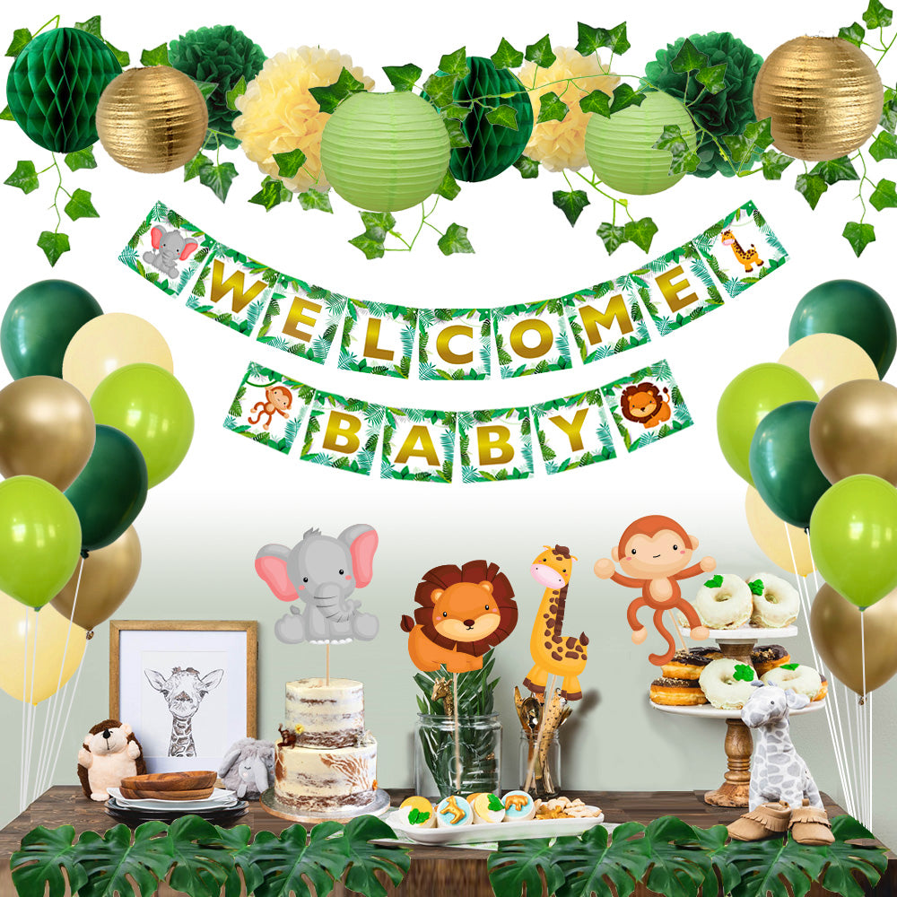 green baby shower decorations