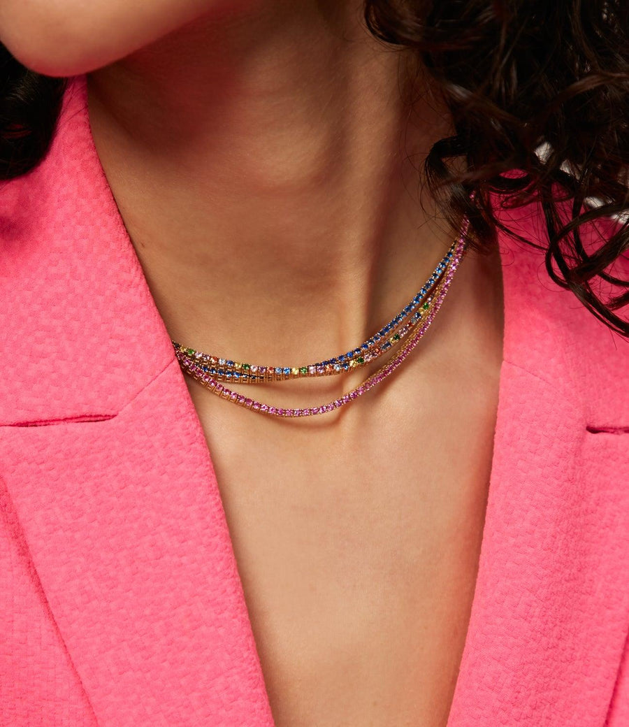 Pink Sapphire Tennis Choker