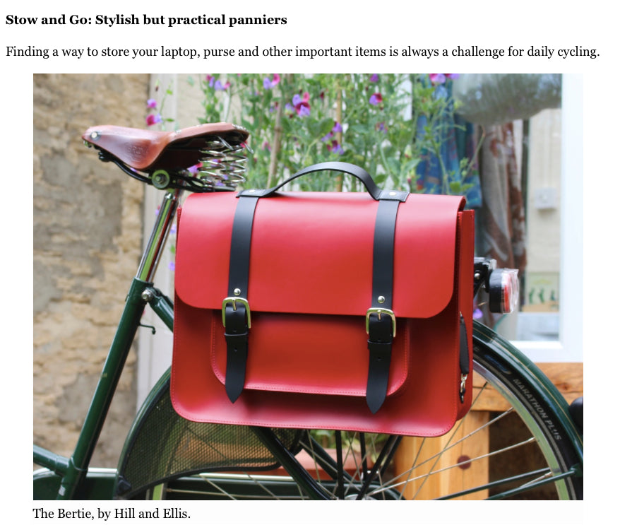 Hill & Ellis Leather Panniers Available for purchase at Le Velo Victoria