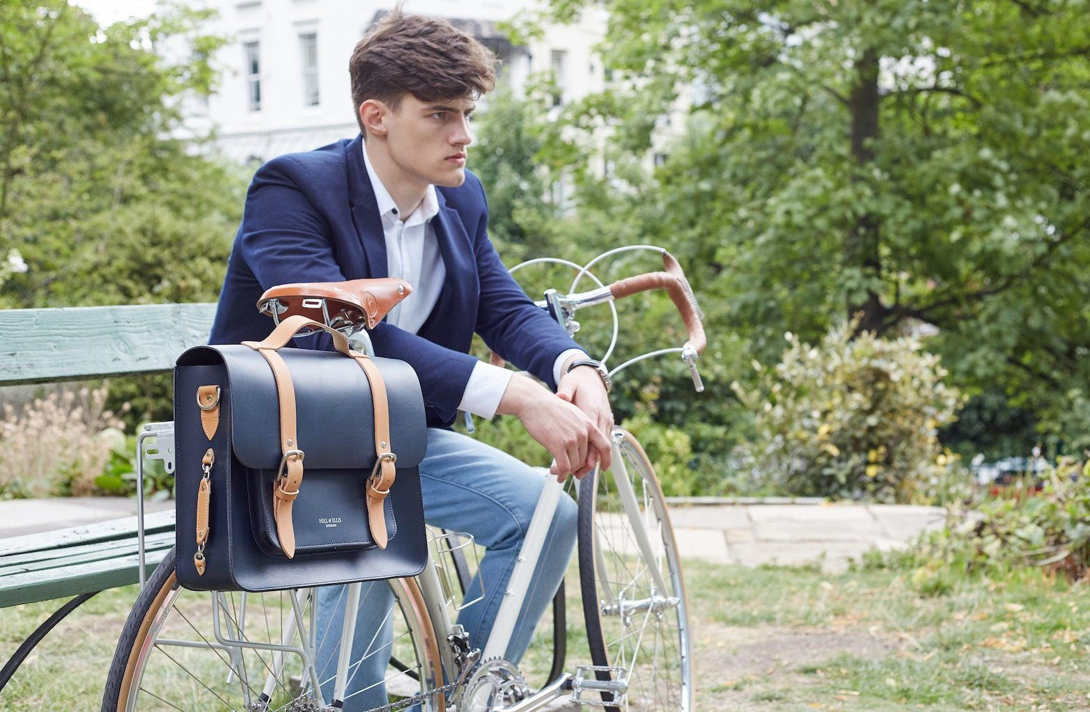 Hill & Ellis Birtie Red Leather Pannier available at Le Velo Victoria. Find yours today!