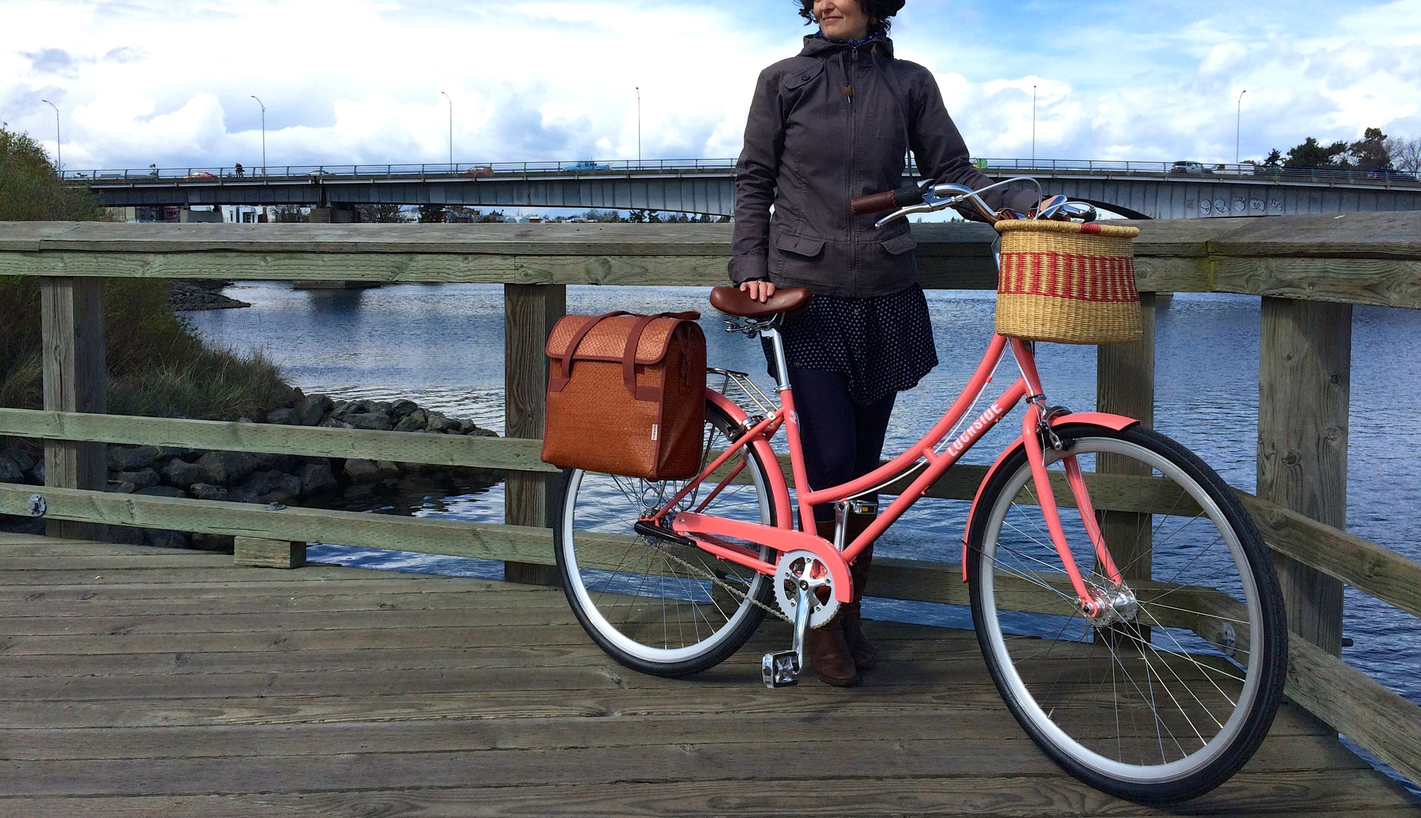 Le Vélo Victoria Bicycle Review of Lochside Cycles Ariel with Bobbin Pannier and House of Talents Bicycle basket available at Le Vélo Victoria
