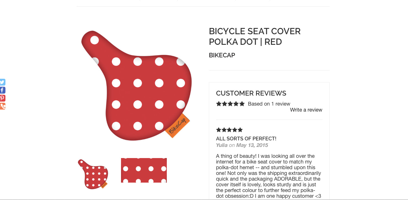 Bicycle Seat Cover Red Polka Dot at Le Vélo Victoria