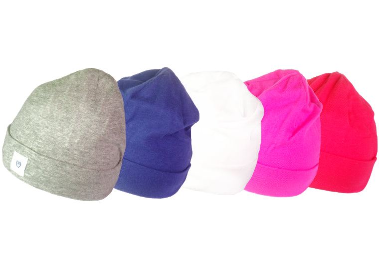 Ear Buddies Hats for Infants | Grey, Blue, White, Pink.