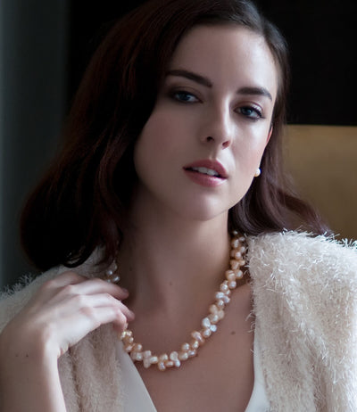 Pink Pearl Necklace Modern Baroque – PEARL-LANG®