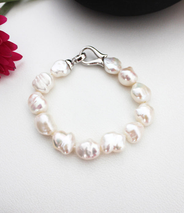 White Keshi Pearl Bracelet - PEARL-LANG®