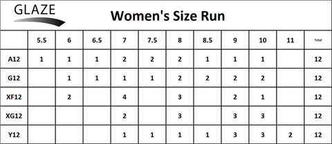 Glaze-Womens-Run-Size-Chart