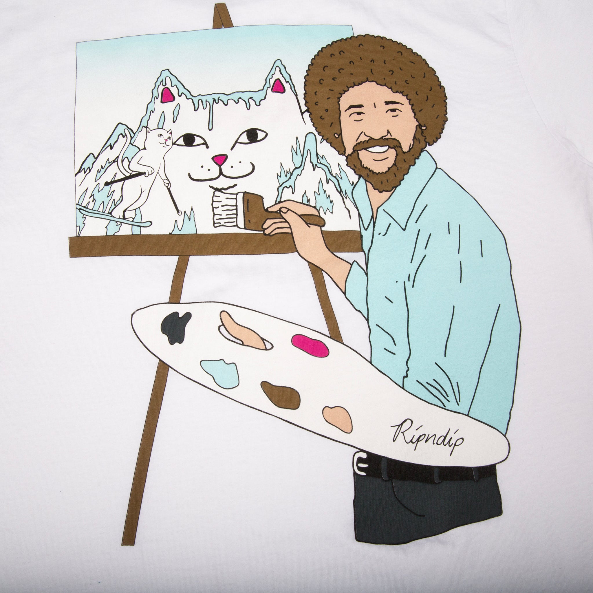 Ripndip Ross Tee White Ripndip - bob ross roblox sticker