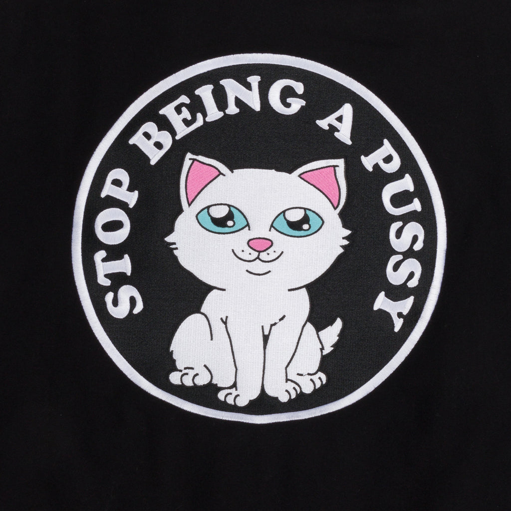 Stop Being A Pussy Varsity Jacket (Black) – RIPNDIP