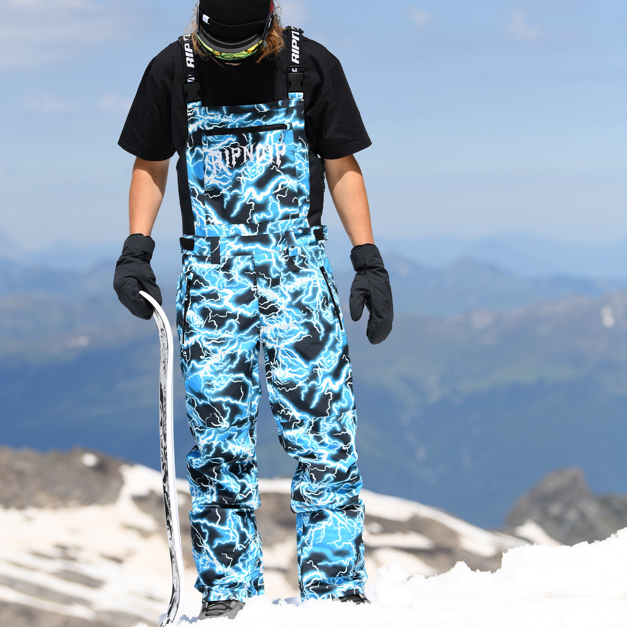 pakket Integraal computer Nikola Snowboard Bib Pants (Black / Blue) – RIPNDIP