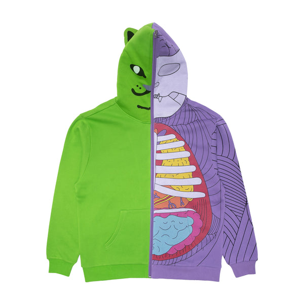 R Nerm Ae 09 Anatomy Full Zip Hoodie Neon Purple Ripndip