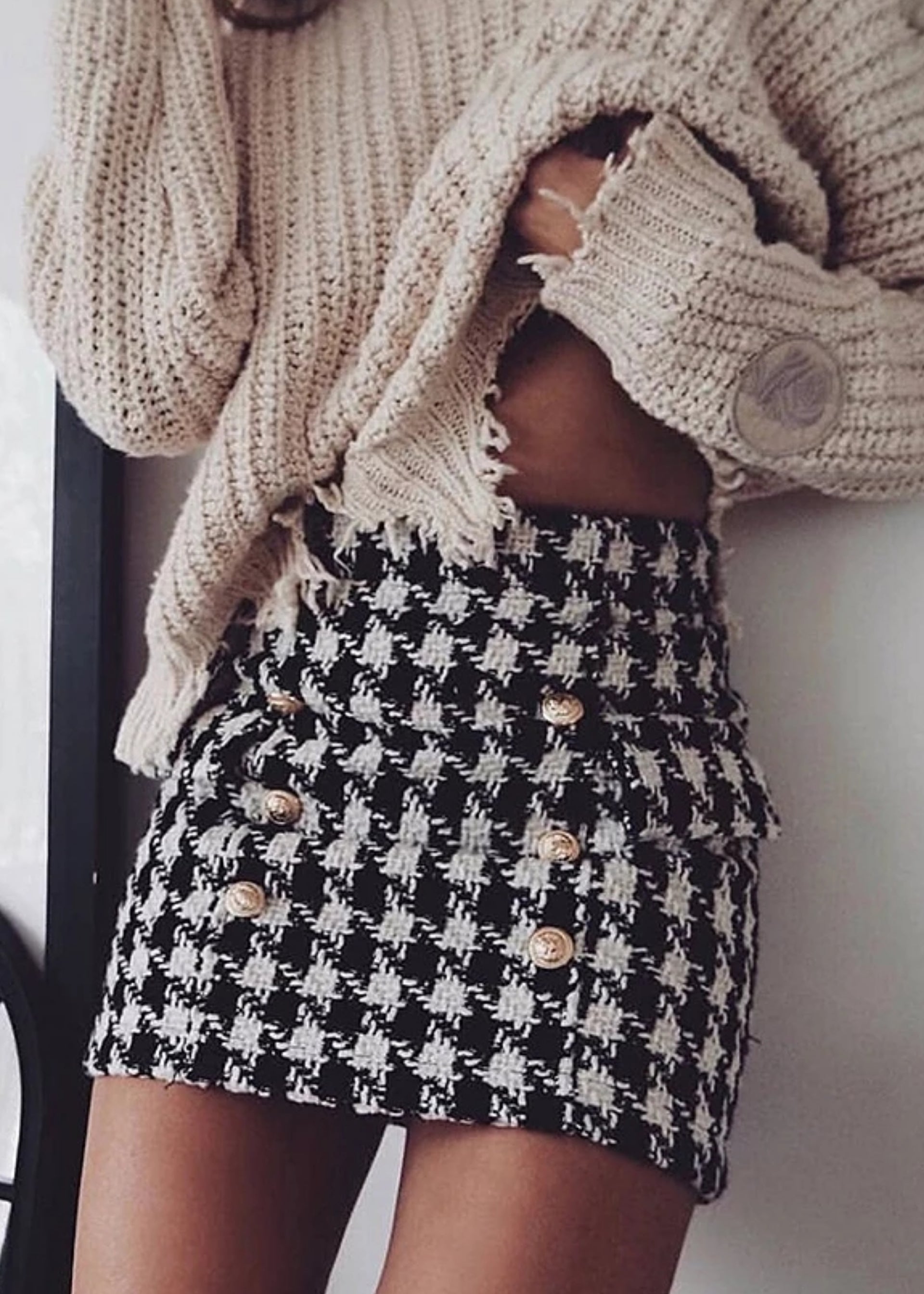 bodycon skirt tweed