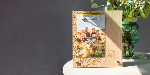 I Love You Floral Wood Frame