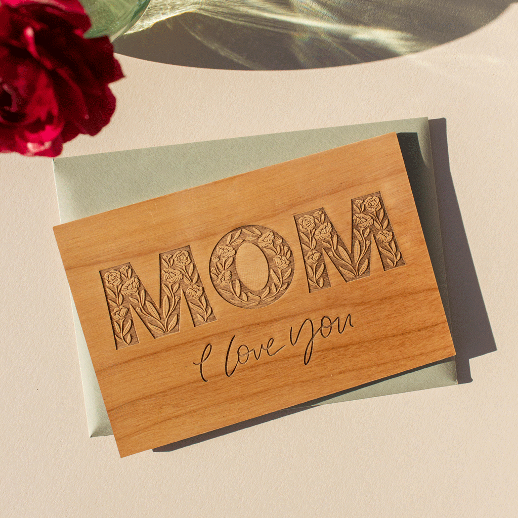 I Love You Mom Mother S Day Wood Card Hereafter