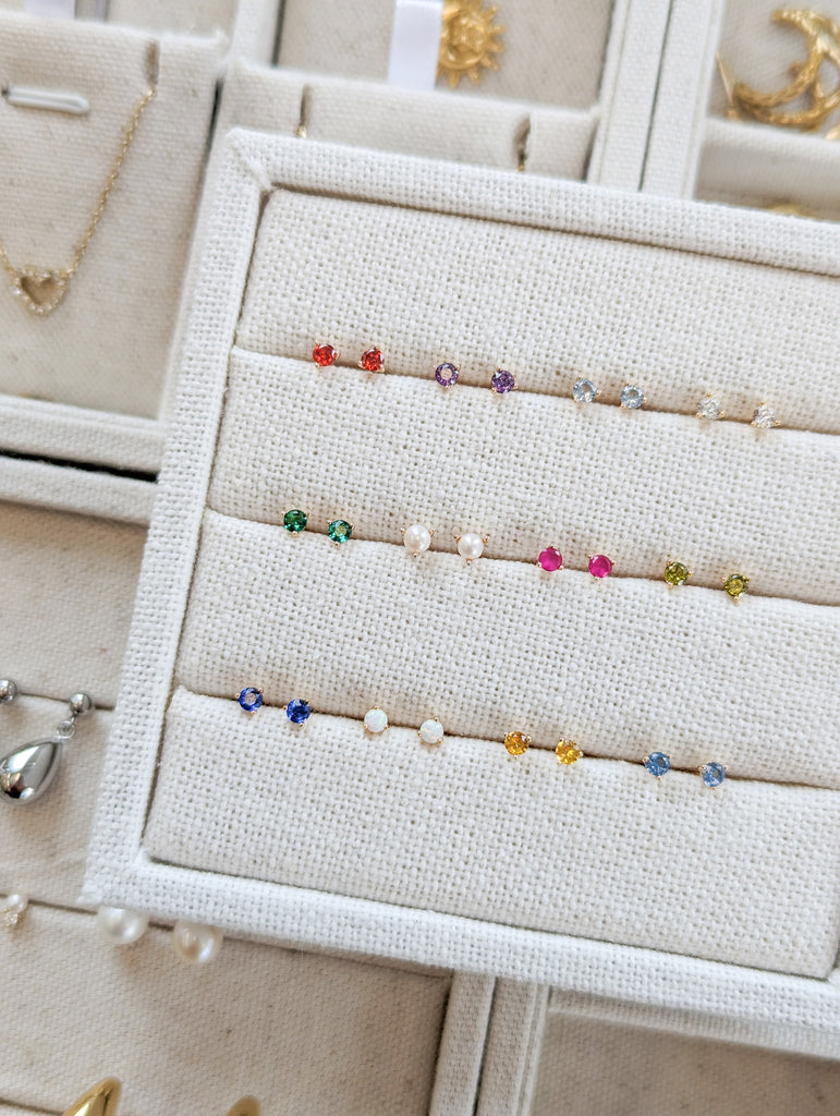 Gold Vermeil Birthstone Studs