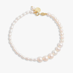 Asymmetrical Gold Vermeil Pearl Bracelet