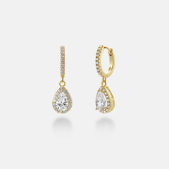 Pear cut moissanite earrings