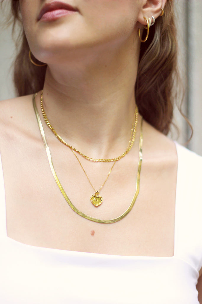 22" Herringbone Chain and Lauren Layered Necklace