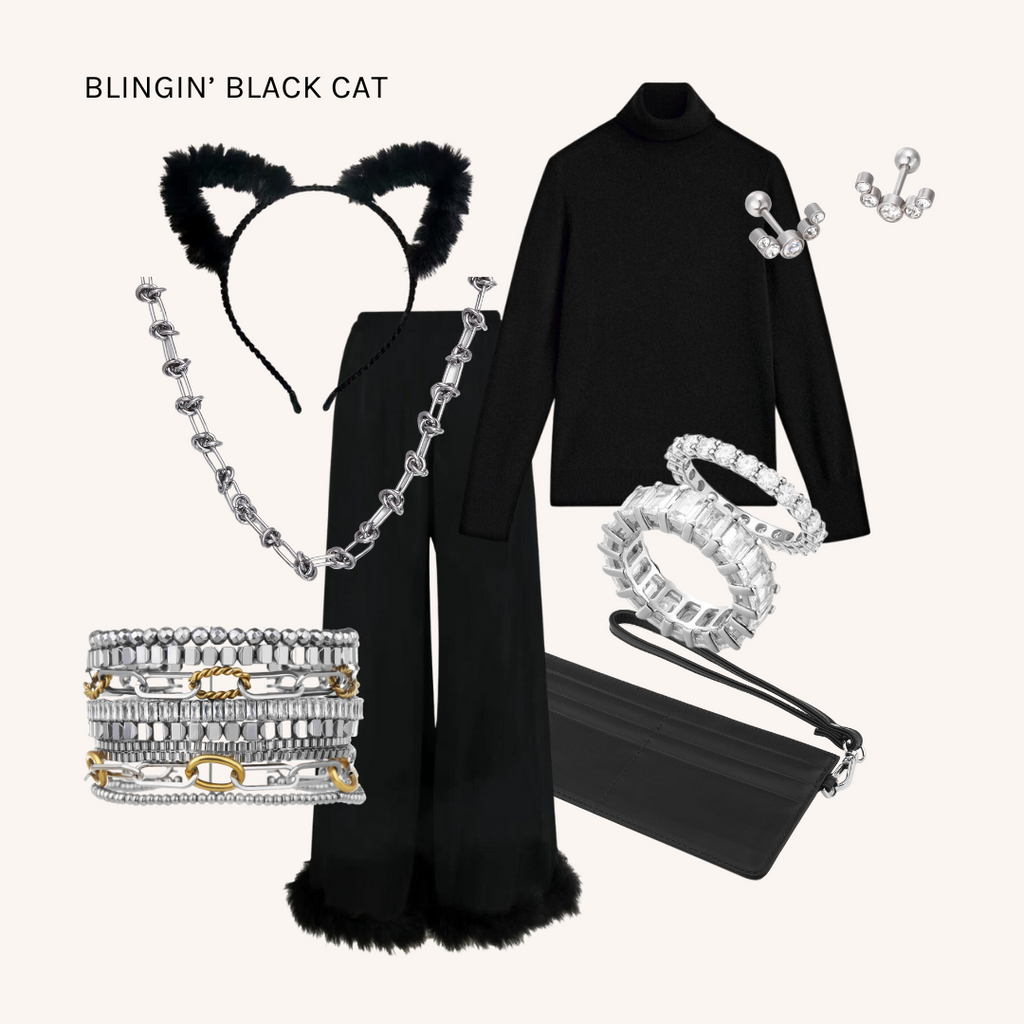 Last minute costume idea? Bling out as a black cat!