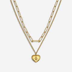 Leah Heart Layered Necklace