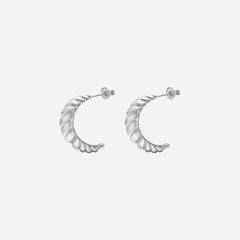 elisa croissant silver earrings