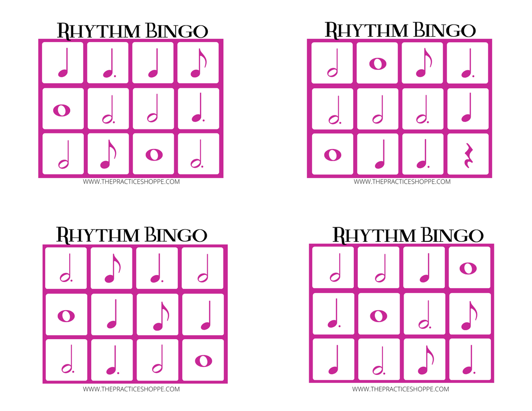 Voorafgaan noot Cordelia Dark Pink Rhythm Dice Mini Bingo (digital download) – The Practice Shoppe