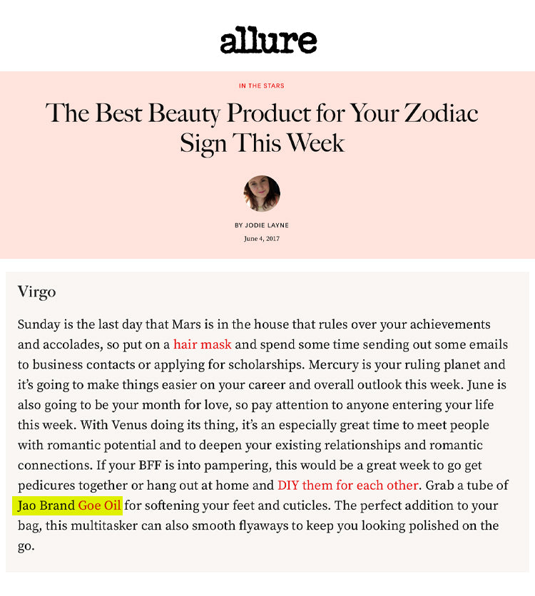 Allure: The Best Beauty Product For Your Zodiac Sign This Week Goe Oil