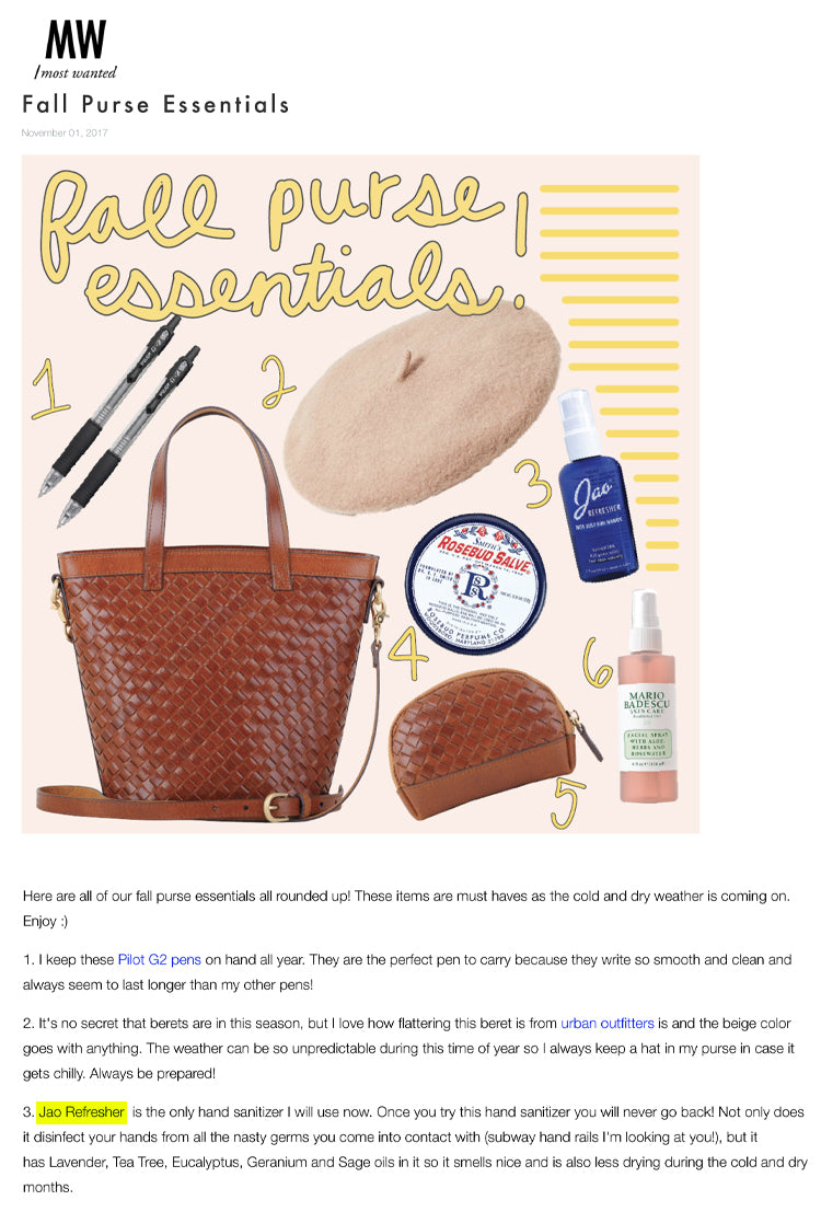 Most Wanted: Purse Essentials Jao Refresher