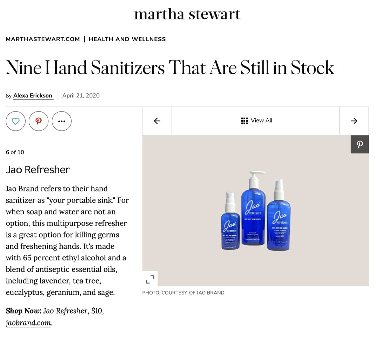 Martha Stewart: Hand Sanitizers That Are Still in Stock 