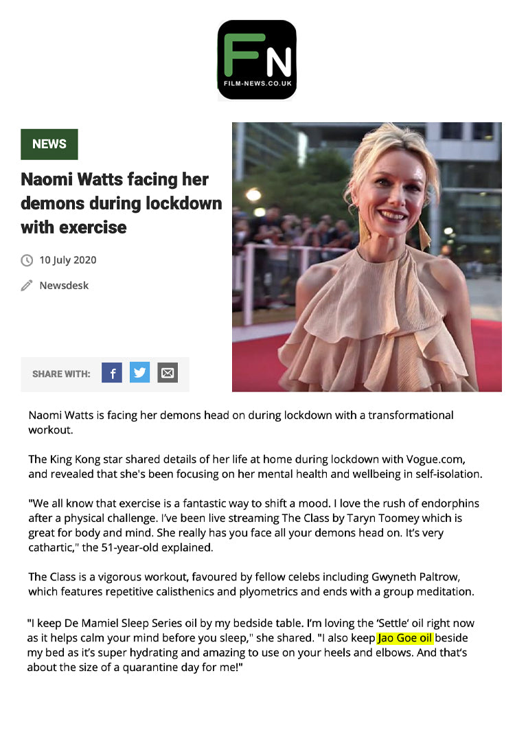 NAOMI WATTS FACING HER DEMONS DURING LOCKDOWN