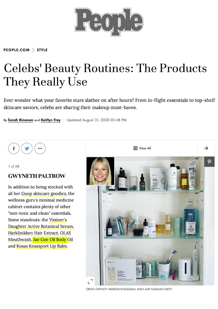 People: Gwyneth Paltrow's Beauty Routine Goe Oil