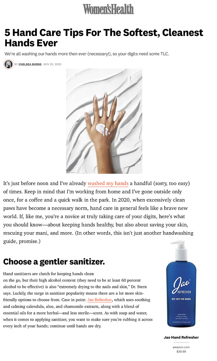 Women's Health: Hand Care Tips For The Softest, Cleanest Hands Ever Jao Refresher