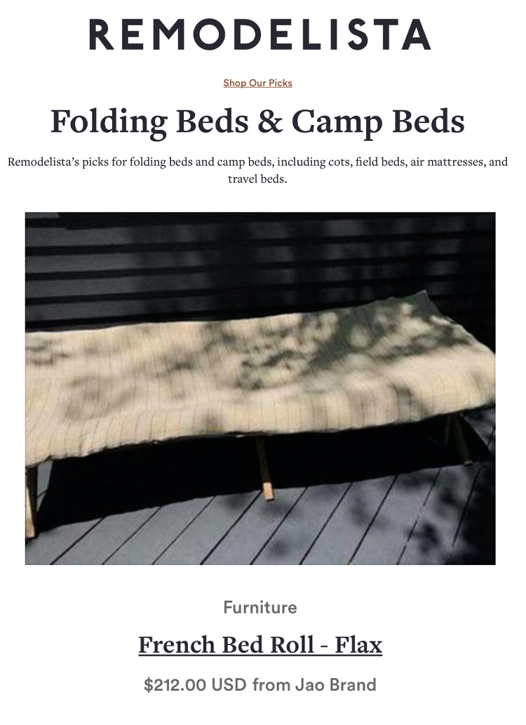 Remodelista: Folding Beds & Camp Beds French Bed Roll