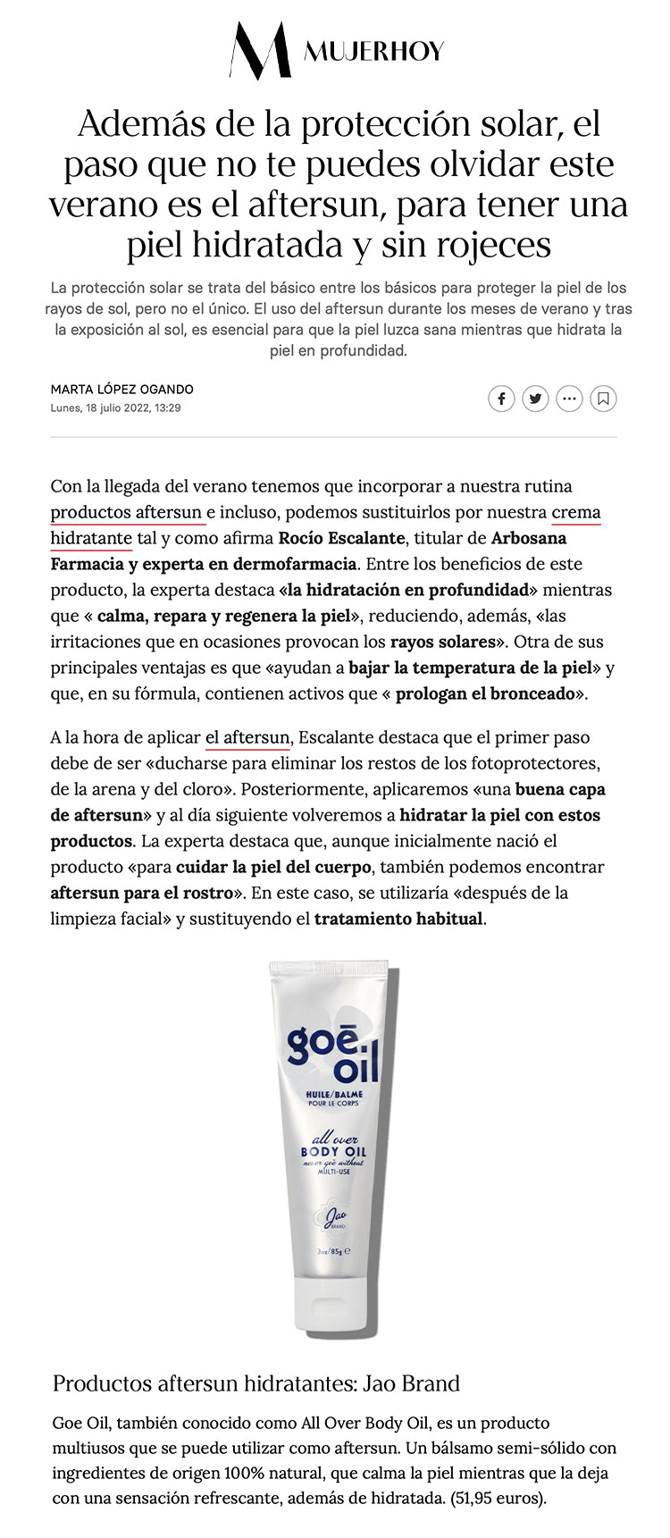 Mujerhoy: Goe Oil