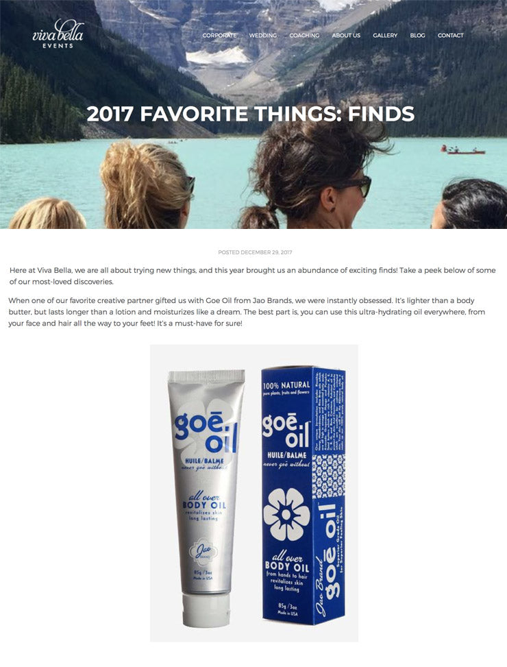 Viva Bella Events: 2017 Favorite Things Goe Oil