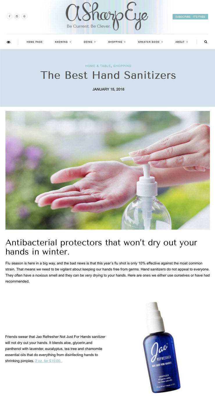 A Sharp Eye: The Best Hand Sanitizers - Jao Refresher