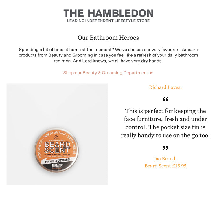 The Hambledon: Bathroom Heroes Jao BeardScent