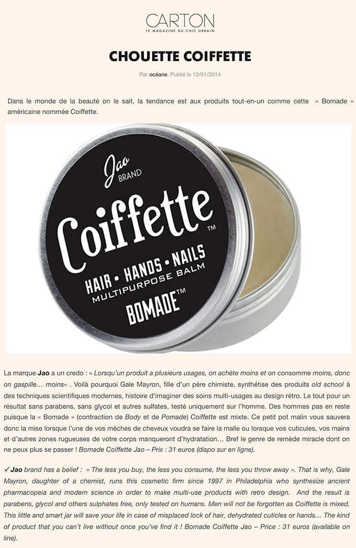 Carton Magazine : Chouette Coiffette