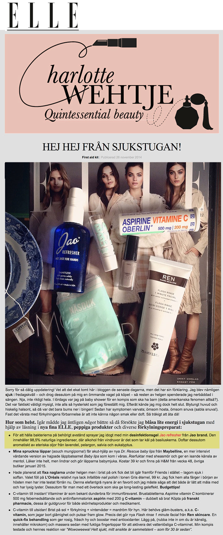 Elle Sweden - First Aid Kit included Jao!