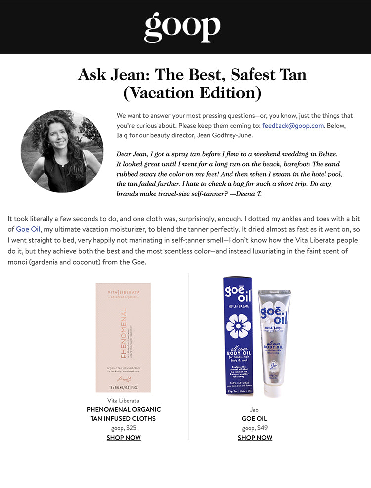 Goop: Ask Jean: The Best, Safest Tan Goe Oil