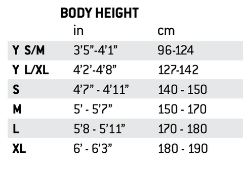 Size Chart G-Form