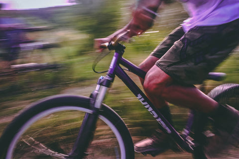 man riding an electric mountain bike